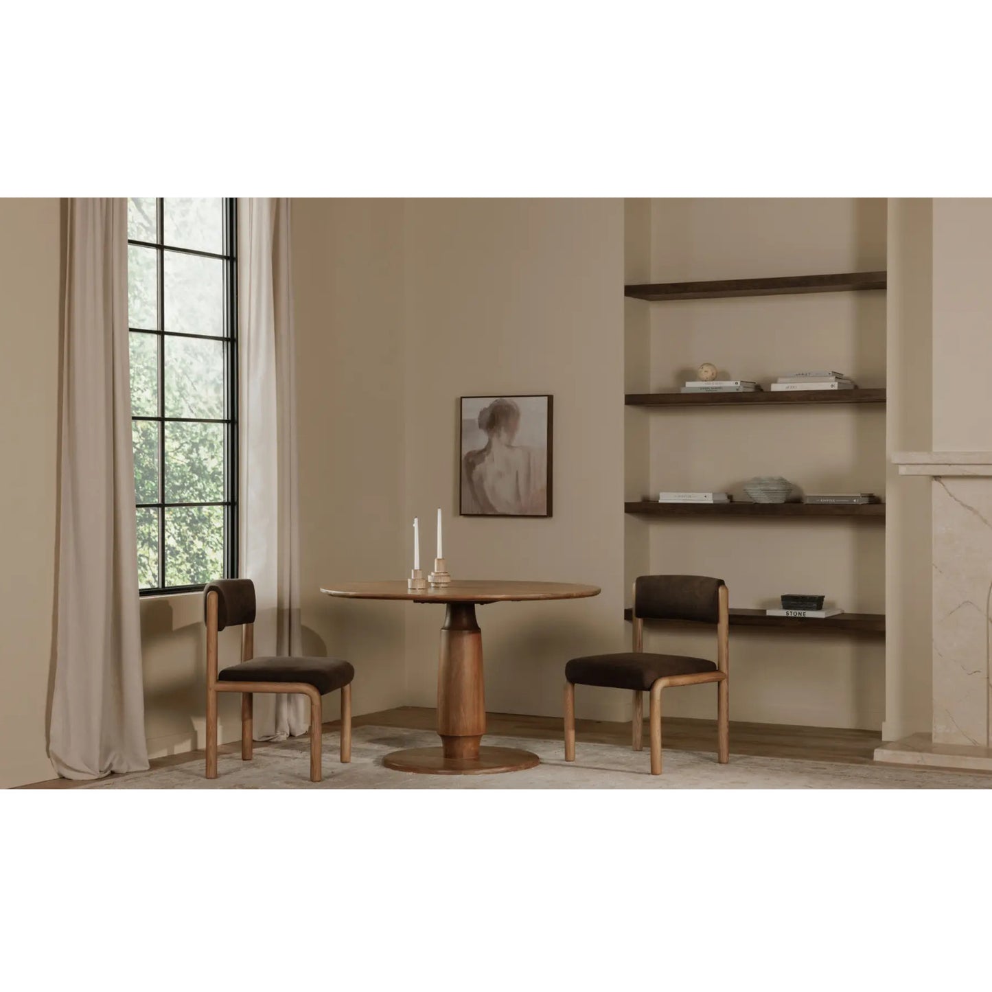 APRIL DINING CHAIR DEEP BROWN-SET OF TWO