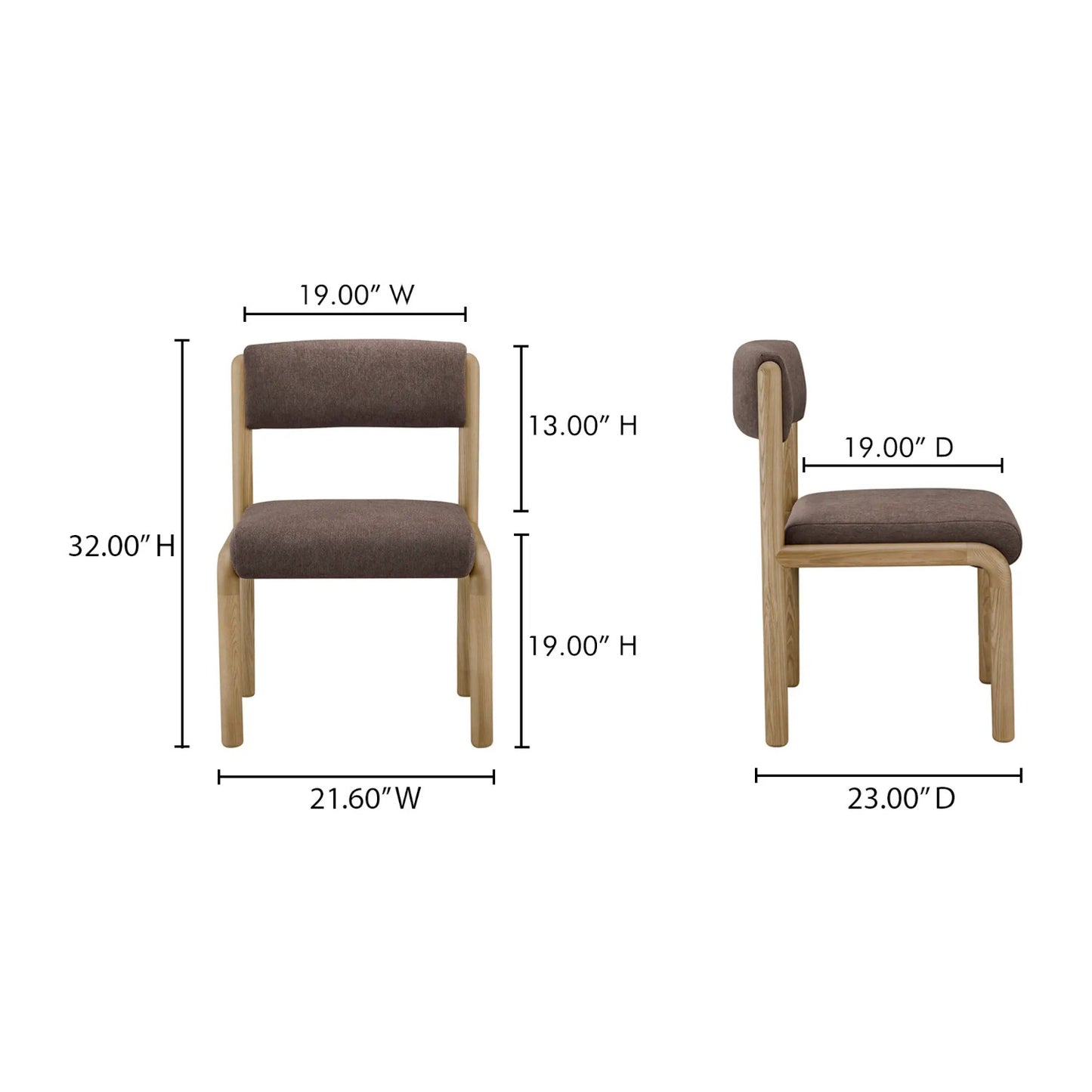 APRIL DINING CHAIR DEEP BROWN-SET OF TWO