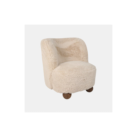 BALL-FOOT ACCENT CHAIR, IVORY CN