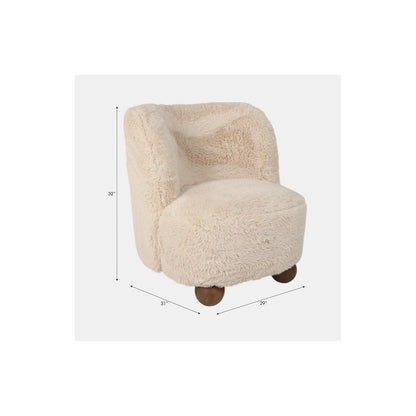 BALL-FOOT ACCENT CHAIR, IVORY CN