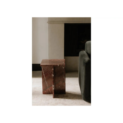 BLAIR ACCENT TABLE ROSSO LEVANTO MARBLE