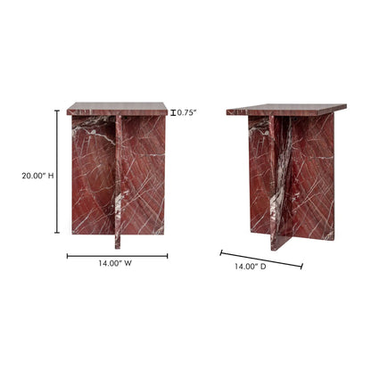 BLAIR ACCENT TABLE ROSSO LEVANTO MARBLE