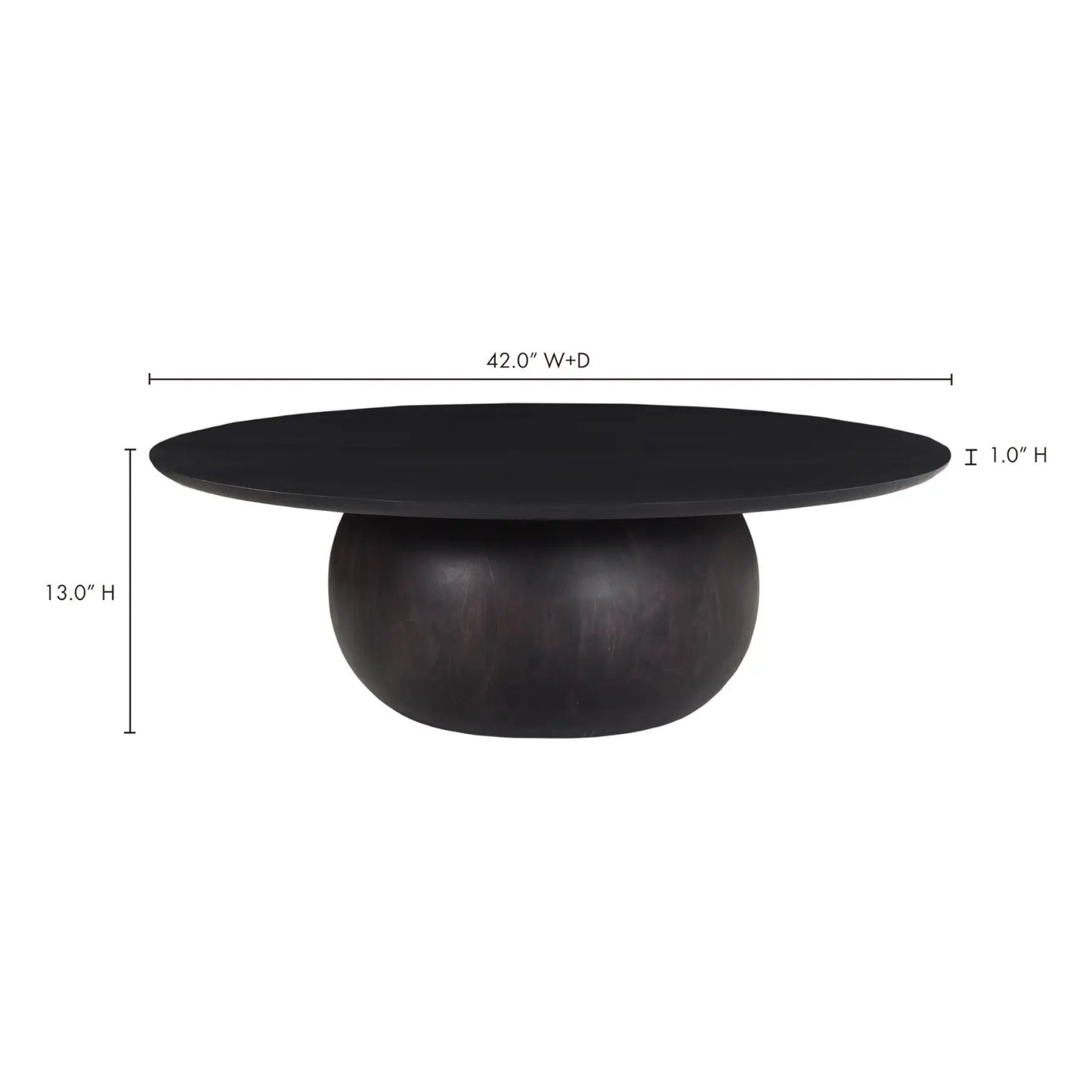 BRADBURY COFFEE TABLE LARGE BLACKENED ACACIA