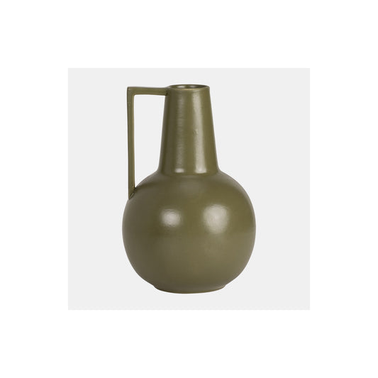 CER,9",VASE,OLIVE