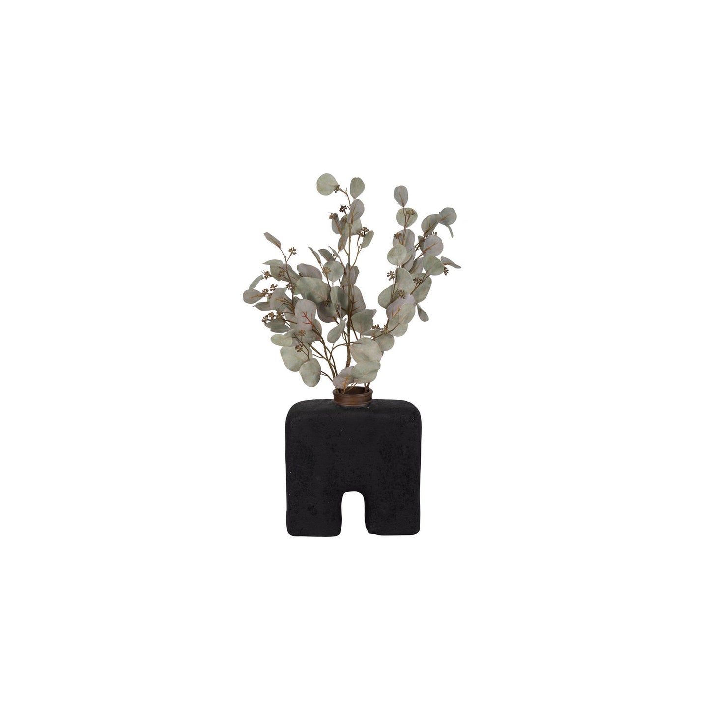 ECOMIX, 13"H ABSTRACT VASE, BLACK