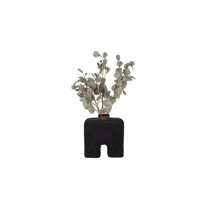 ECOMIX, 13"H ABSTRACT VASE, BLACK
