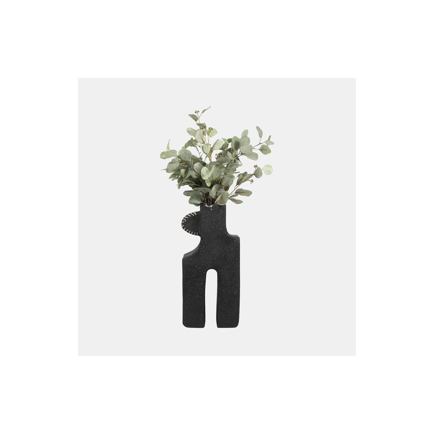ECOMIX, 21"H ABSTRACT VASE, BLACK