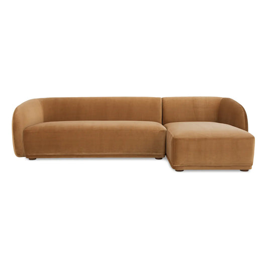 FAYE SECTIONAL TAN FAUX MOHAIR RIGHT