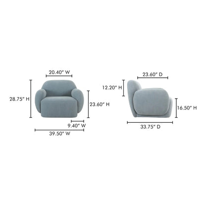 HAZEL LOUNGE CHAIR LIGHT BLUE