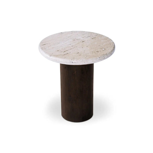 LANDON ACCENT TABLE BEIGE TRAVERTINE