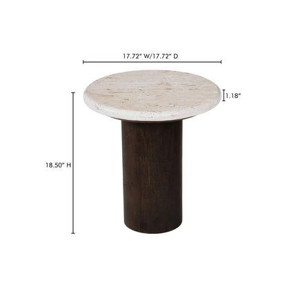 LANDON ACCENT TABLE BEIGE TRAVERTINE