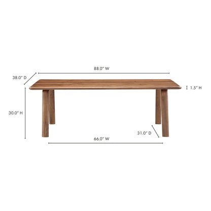 MALIBU DINING TABLE WALNUT