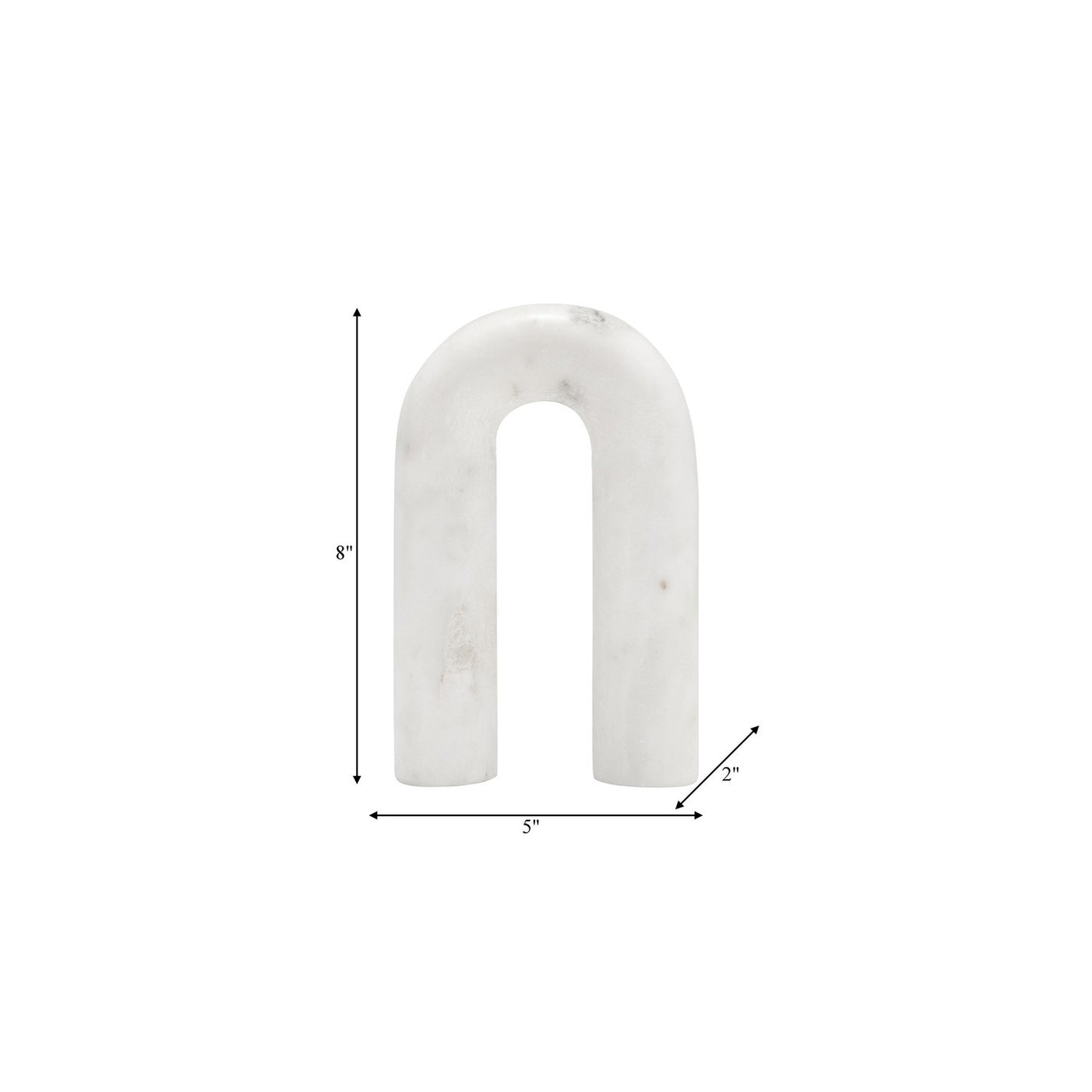 MARBLE, 8" ROUNDED HORSESHOE TABLE TOP DECO, W