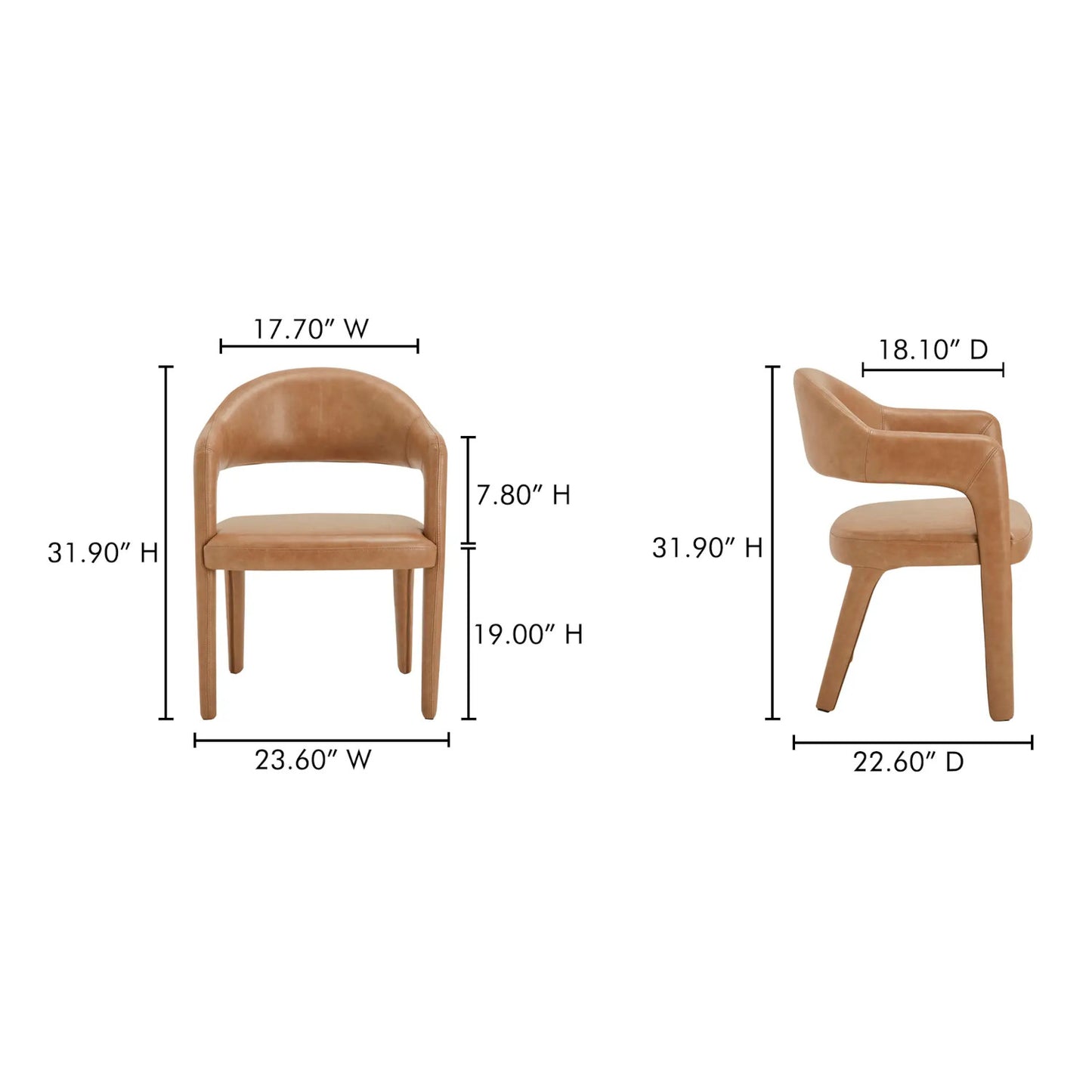 MARTENS DINING CHAIR BROWN LEATHER