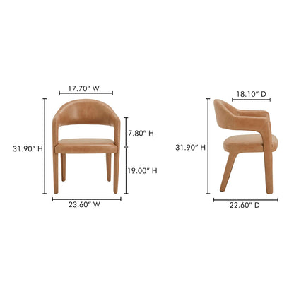 MARTENS DINING CHAIR BROWN LEATHER