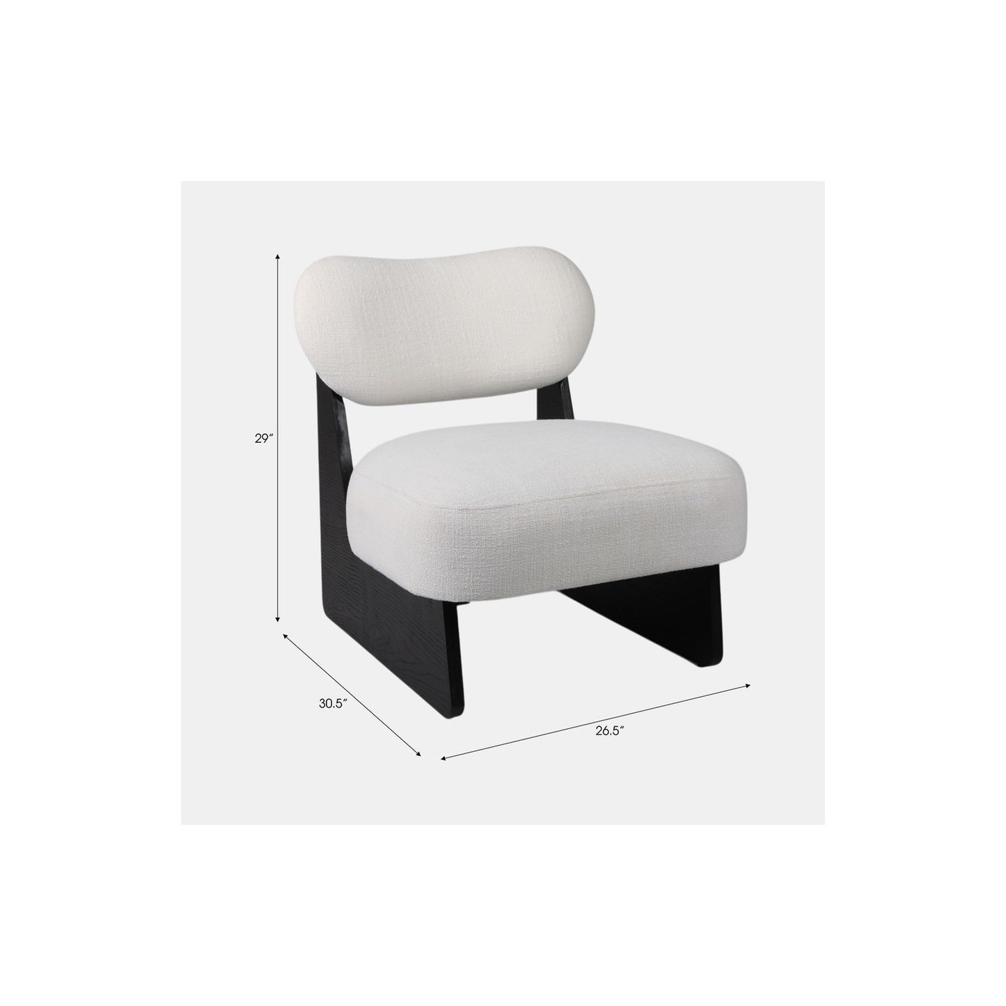 MODERN ACCENT CHAIR, WHITE/BLACK