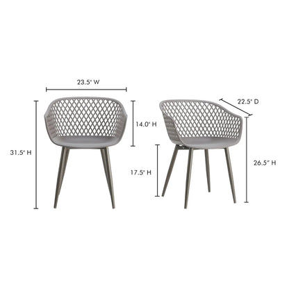 PIAZZA OUTDOOR CHAIR GREY-SET OF TWO