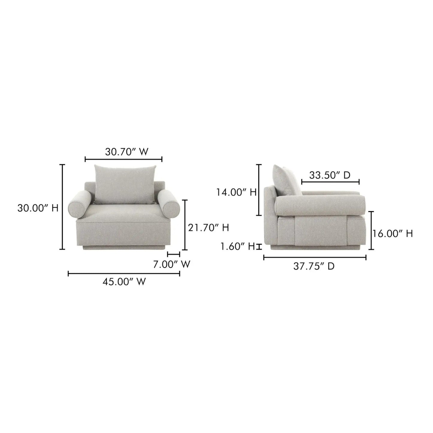 ROSELLO ARM CHAIR LIGHT GREY