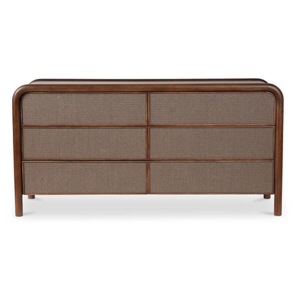 RYE 6 DRAWER DRESSER WARM BROWN