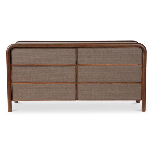 RYE 6 DRAWER DRESSER WARM BROWN
