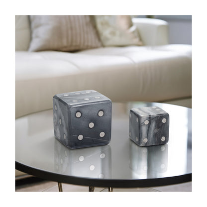 S/2 3/4" MISTRY GREY MARBLE DICE