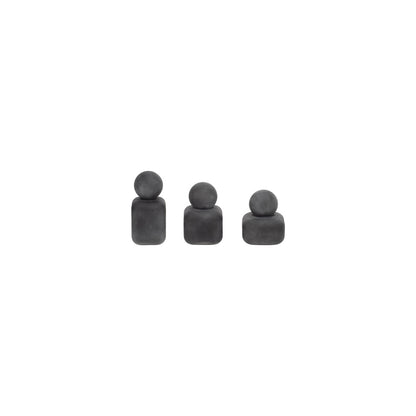 S/3 4/5/6" MASON BLACK GLASS LIDDED BOTTLES