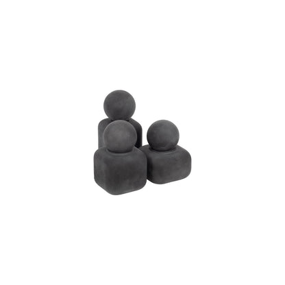 S/3 4/5/6" MASON BLACK GLASS LIDDED BOTTLES