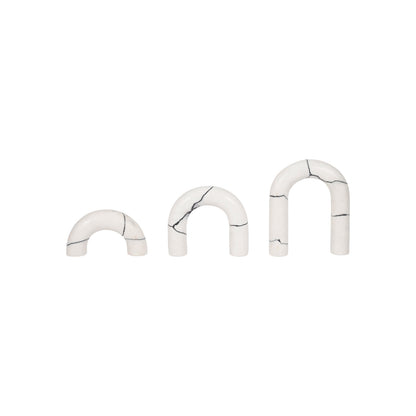 S/3 5/7/8" REAKA WHITE MARBLE ARCHES