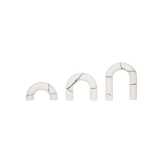 S/3 5/7/8" REAKA WHITE MARBLE ARCHES