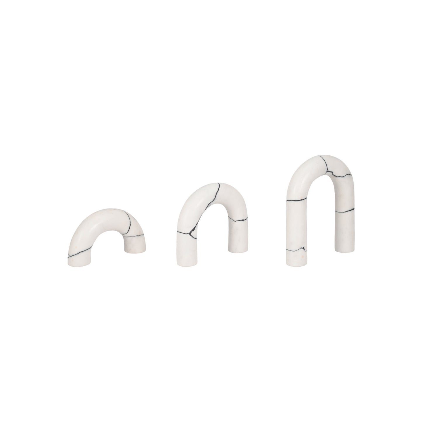 S/3 5/7/8" REAKA WHITE MARBLE ARCHES