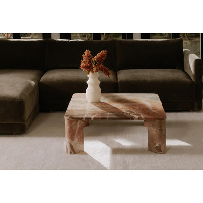SEGMENT COFFEE TABLE ORANGE LEVANTE MARBLE -KXM