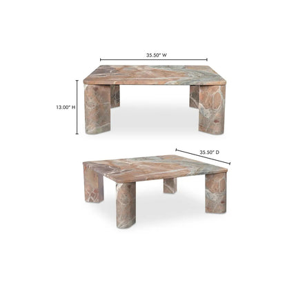 SEGMENT COFFEE TABLE ORANGE LEVANTE MARBLE -KXM
