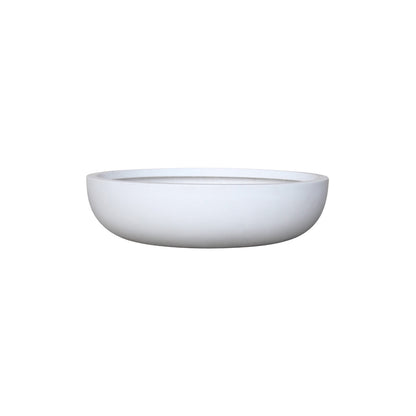 S/3 13/17/21" LOW BOWL PLANTERS, WHITE