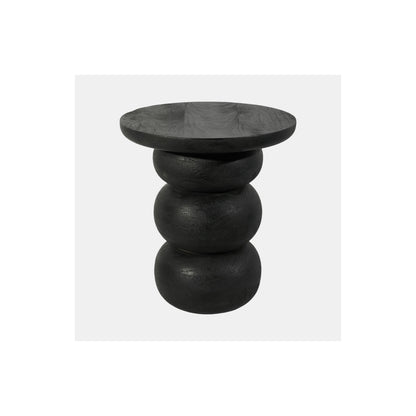 WOOD, 19" BIBENDUM ACCENT TABLE, BLACK