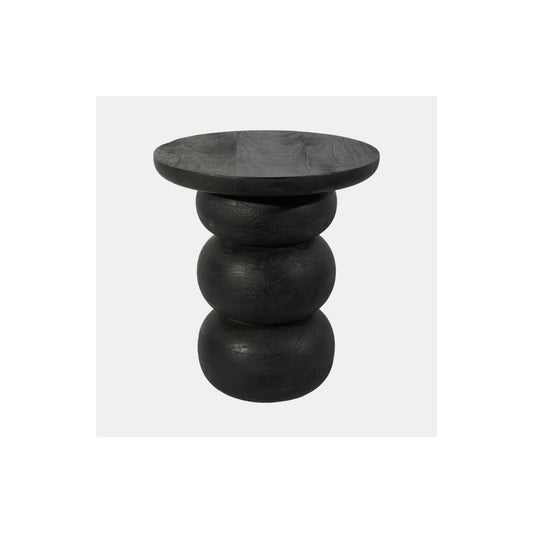 WOOD, 19" BIBENDUM ACCENT TABLE, BLACK