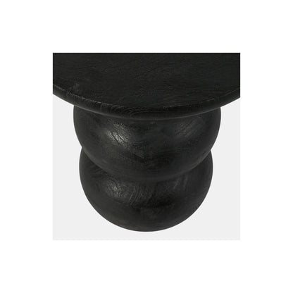 WOOD, 19" BIBENDUM ACCENT TABLE, BLACK