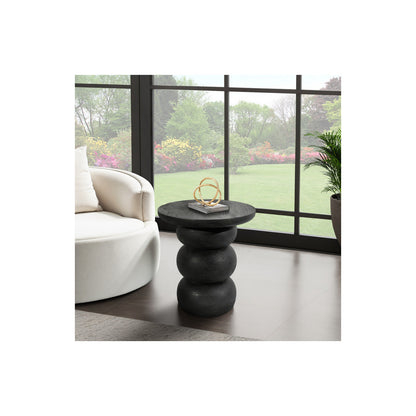 WOOD, 19" BIBENDUM ACCENT TABLE, BLACK