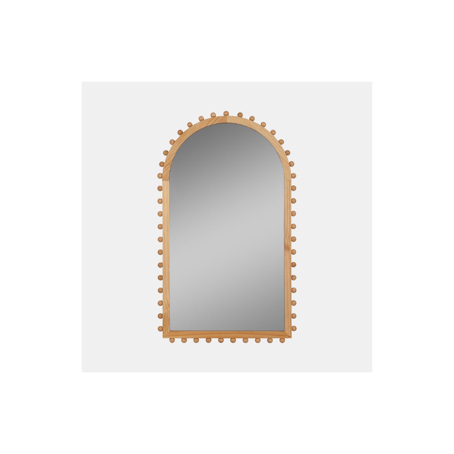 WOOD, 24X39 BEADED ARCH MIRROR, NATURAL