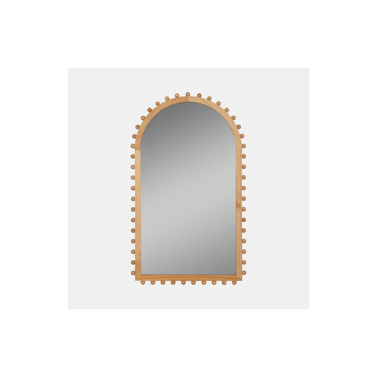 WOOD, 24X39 BEADED ARCH MIRROR, NATURAL