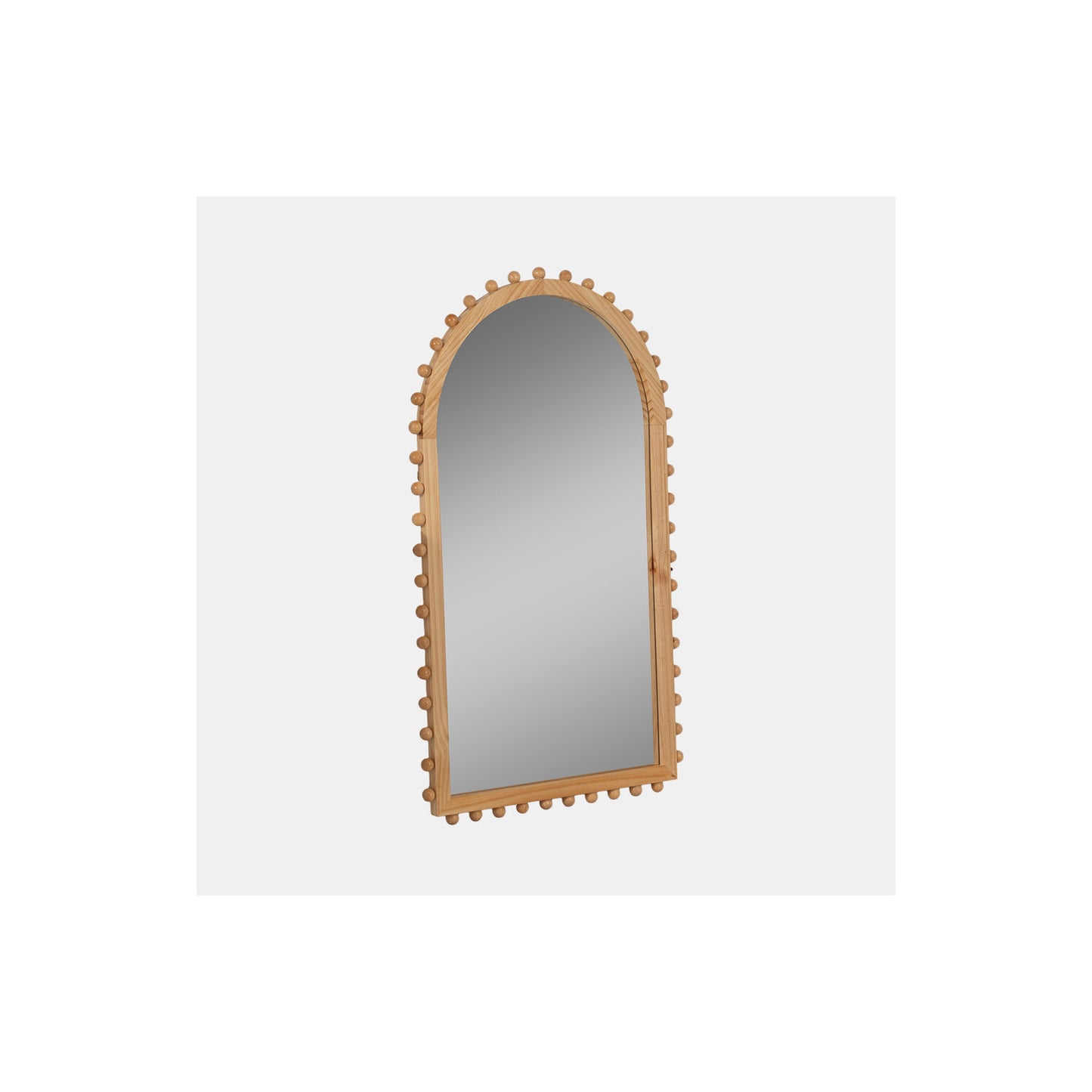 WOOD, 24X39 BEADED ARCH MIRROR, NATURAL